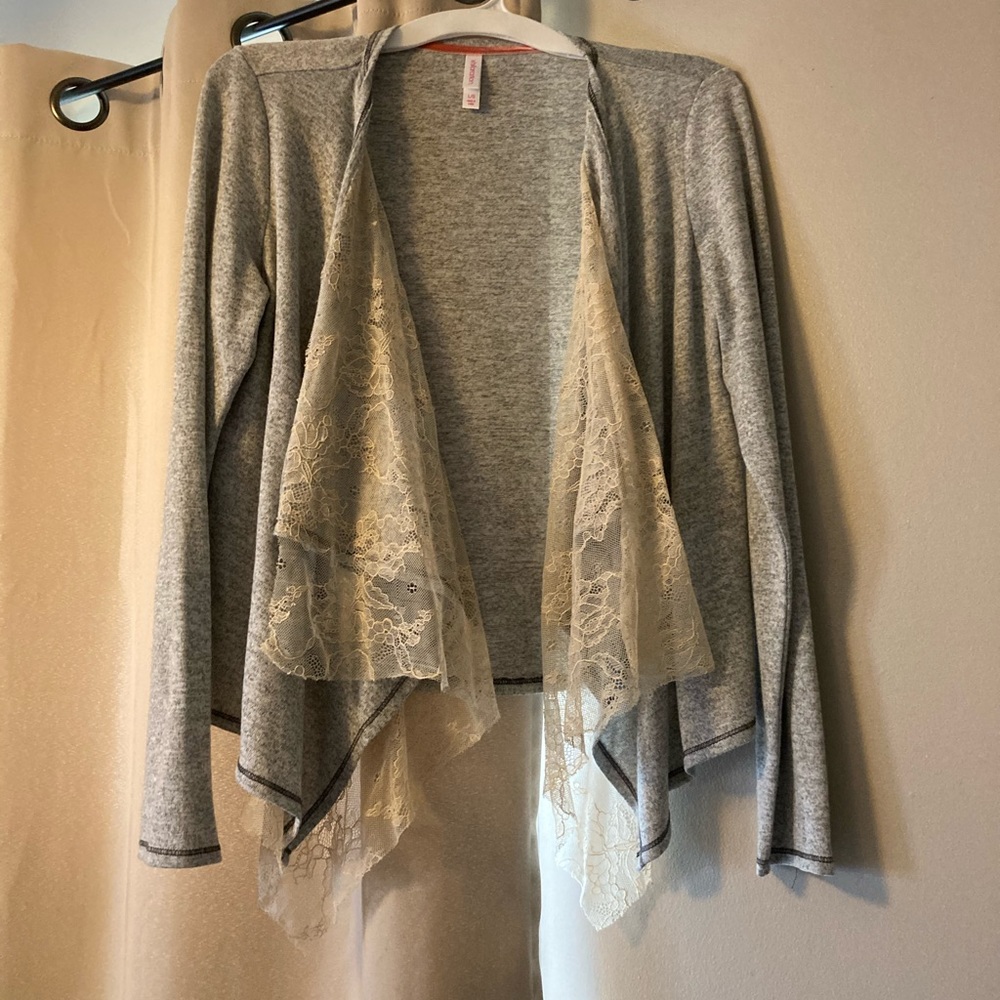 Xhilaration long sleeve shirt with lace insert.